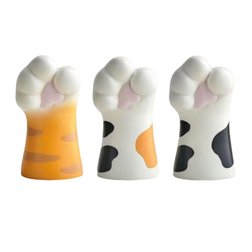 Cartoon Cat Vase Claw Shape Container Home Table Decors-orange 1