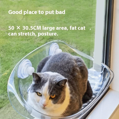 Cat Window Perch with Stable Suction Cups, SpaceSaving Hammock Bed for Glass Window 2