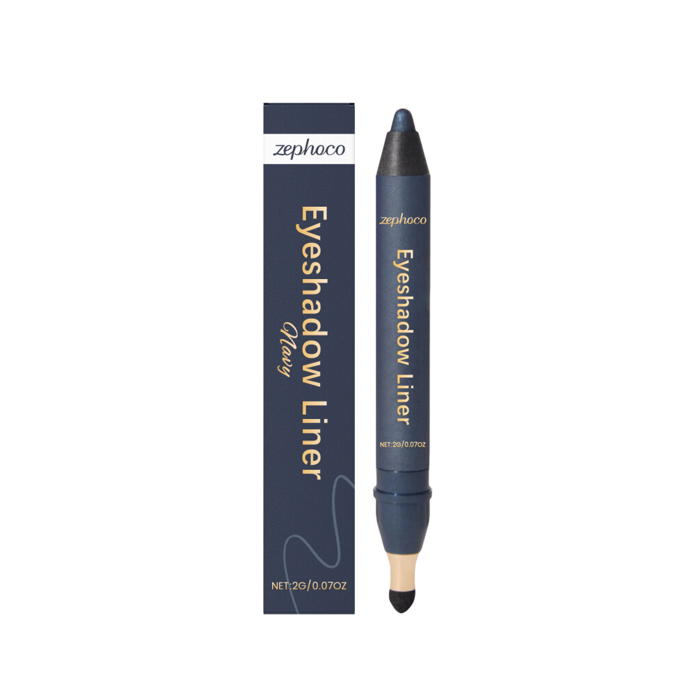 (Navy) 2-in-1 eyeliner series, waterproof and sweatproof, not easy to smudge, silky smooth, easy to apply, colorful eye makeup