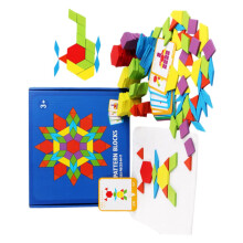 155 Pieces Geometric Shape Wooden Puzzle Toys for Kids, Wooden Puzzle, Bamboo Puzzle