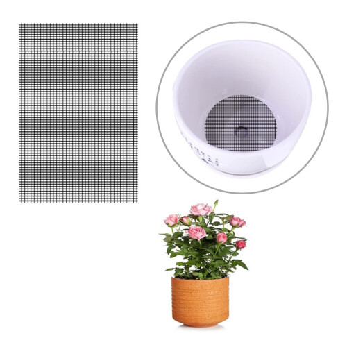 5 pièces Pots de fleurs trou maille Pad bonsaï maille-Noir 2