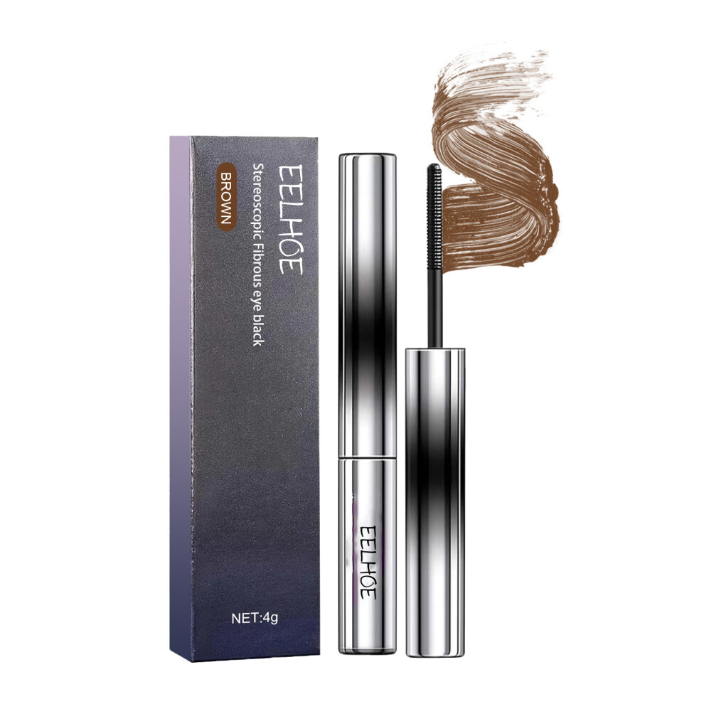 (Brown) EELHOE curling mascara makes eyelashes dark and beautiful, naturally thick and long