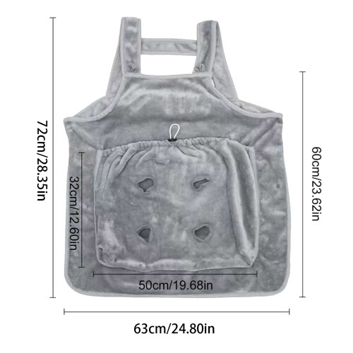 Cats Sleeping Aprons with Pocket for Holding Cats for-Gray 1
