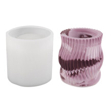 Moules de porte-bougie cylindrique rayés, moules de-style moyen