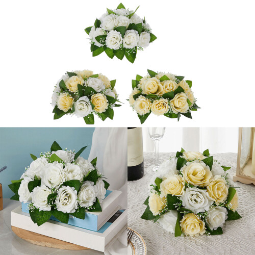 Artificial Flower Ball Artificial Rose Flowers-Yellow 2