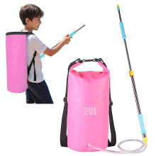 20,000ml Backpack Water Soaker Toy, Water Battle Game Adjustable Strap Water Gun Set, Summer Interactive Play for Beach/Pool/Outdoor Rose Red