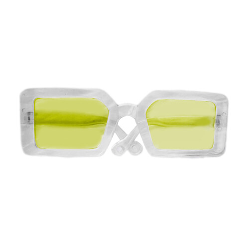 Colorful Cats Glasses Rectangle Glasses-Transparent yellow