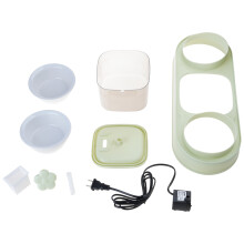 Cats Double Food Bowl Dog Water Dispenser-Green ceramic bowl