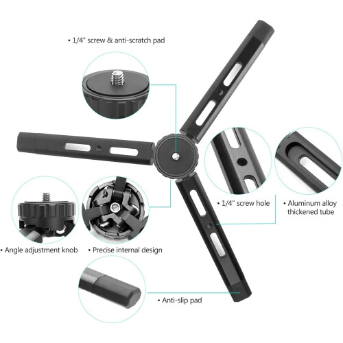Mini aluminum tripod with 1/4inch screws 1