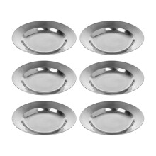 6Pieces Platters Set Western Steak Dish Round Platters-16cm