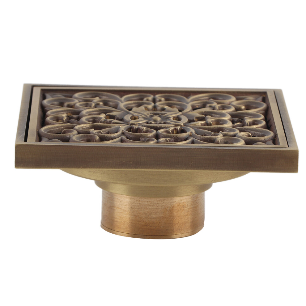 Antique Brass Floor Drain Grate, Prevent Peculiar Smell Shower Drain With High-Quality Incisions And Filter Design, Anti-Reflux Waste Water Strainer F 9148971031775