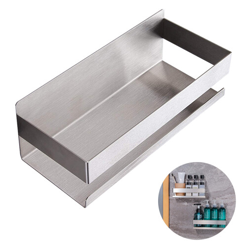 Strong Magnet Organizer, Floating Shelves For Refrigerator, Wall-mounted Rustproof Steel Material, Space-saving Storage Solution, Guardrail Design 1