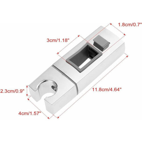 Adjustable Shower Head Holder For Rectangular Rail, 360 Degrees Adjustable Angle, Square Slider Bar Clamp, Non-Slip Easy Installation For Your Bathroo 1