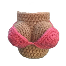 Removable Bikinis Wine Bottle Cover Sweater Wine Bottle-Pink