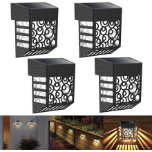 Luci solari da esterno con paralume dal design unico, luci per gradini da esterno impermeabili, pannello solare ad avviamento automatico per patio e