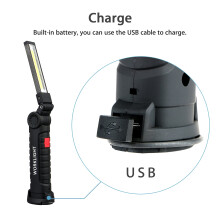 Lanterna de trabalho COB altamente funcional, recarregável via USB para maior praticidade, com múltiplos usos, incluindo trabalhos com