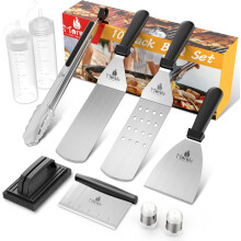 Accessori per griglia a superficie piana, kit di accessori per piastra con design facile da pulire, utensili per barbecue resistenti alla ruggine e