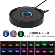 Automatisk farveskiftende LED-lys til akvarium, akvarieluftbobledekoration, supplerende ilt, lang levetid, nem at styre af en