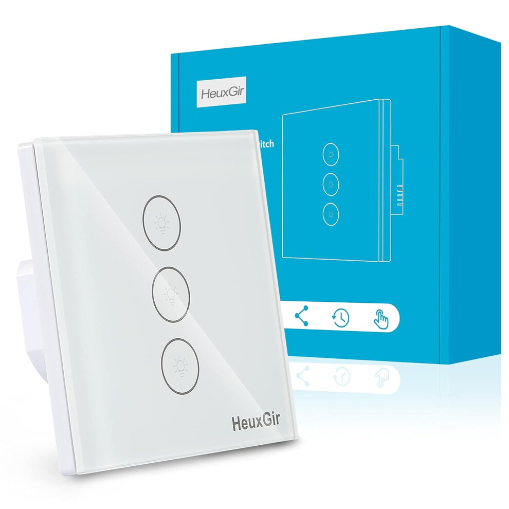 Innovative Multi-Control Smart Switch, Elegant Glass Panel, Wifi Enabled Wall Switch For Your Convenient Lifestyle, Neutral Wire Light 9448196614174