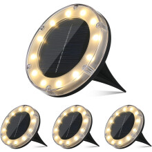 Lampy solarne dyskowe, wodoodporne lampy solarne LED do gruntu, energooszczędne lampy na ścieżki z automatycznym włączaniem i wyłączaniem do