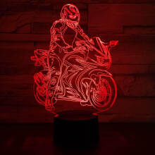 16 färger bytande smart touch-motorcykellampa, bärbar och säker miljövänlig 3D-illusion heminredning för pojkar, lång livslängd