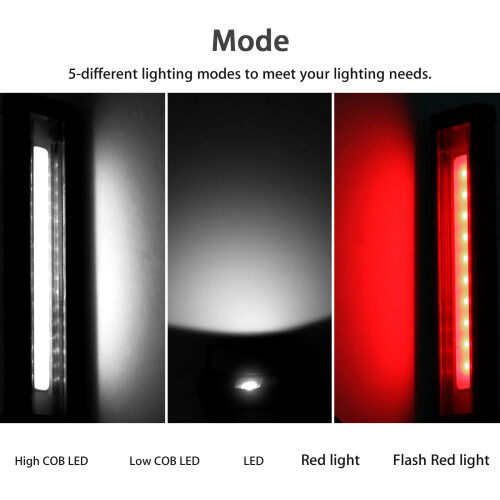 Led Work Light With Magnetic Base, 5 Lighting Modes 360 Degree Rotate For Electronics Work, Rechargeable Via Usb For Emergency Repairs And General Use 2