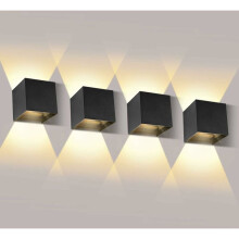 Applique da esterno moderna, illuminazione verso l'alto e verso il basso con angolo regolabile, estetica elegante e minimalista per patio, veranda,