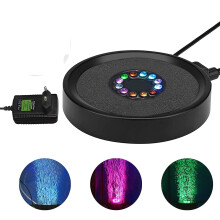 Underwater Volcano Of Color: Aquarium Bubble Led Lights, Remote Controlled Air Stone Disk With Round Disc Design And Sealed Construction