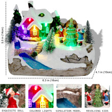 Weihnachtsdorf, musikalische Schneekugel mit drehender Eisenbahn für festliche Stimmung, warmes Licht, aus Kunstharz, Sammlerstück für