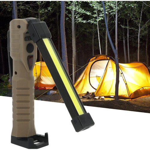 Modes Foldable Rechargeable COB LED Work Light, Magnetic Base Multi-Functional Work Light with 180 Adjustable Head, USB Rechargeable Waterproof 2