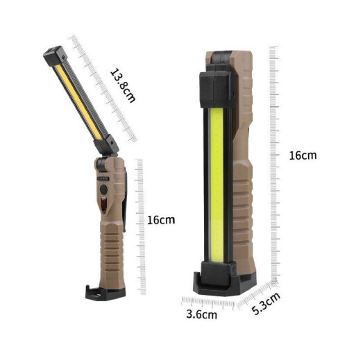 180 Adjustable Head Foldable Rechargeable COB LED Work Light, USB Rechargeable Multi-Functional Work Light with 7 Modes Magnetic Base Waterproof 1