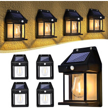Motion Sensor Outdoor Lights, Dusk to Dawn Solar Powered Wall Mount Lights with 3 Lighting Modes, Waterproof Weatherproof Solar Sconces for Porch