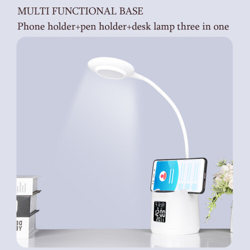 Eye-caring Desk Lamp with High-definition Screen, Timer Function, Color Changing Base, Mobile Phone Stand, 3 Lighting Modes, for Students, Home 2