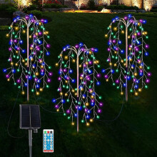 Luci solari da giardino con interruttore, modalità suggestive per decorare il patio, luci da esterno impermeabili a risparmio energetico effetto