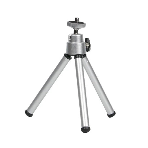 Flexible Mini Tripod with 2 Sections for Projector Camera Desktop (Silver)