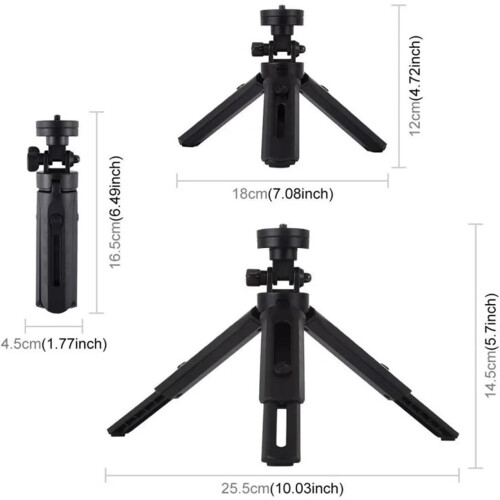 Singlelegged tripod projector stand with 1/4 screw mount, black 2