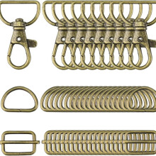 50PCS Swivels Snap Hook Metal Drings, Triglide Slide Buckles for