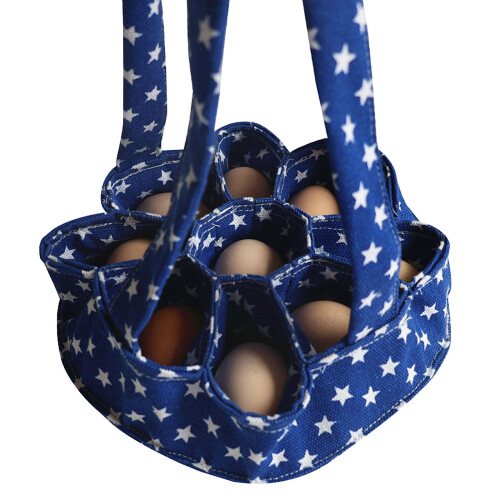 Fabric Basket with Comfortable Handle Convenient Chicken Eggs-3
