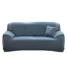 Housse de canapé élastique, housse de-Gris Bleu Double