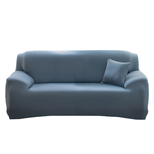 Housse de canapé élastique, housse de-Gris Bleu Double