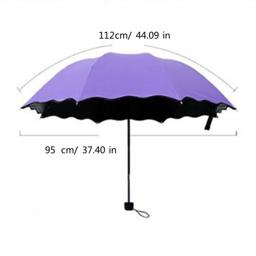 Creative Umbrella Water Flowering Umbrella 3 Folding-rose red 1