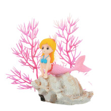 Fish Habitat Blond Girl Coral Art Crafts Plastic Aquariums-2