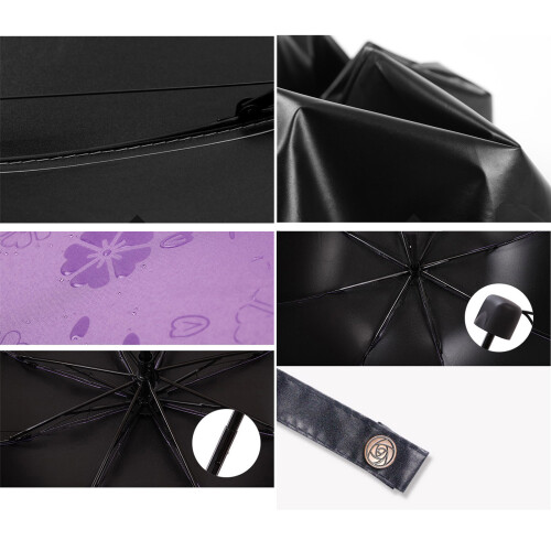 Creative Umbrella Water Flowering Umbrella 3 Folding-rose red 2