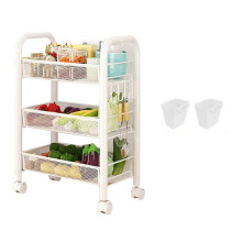 Support de stockage Mobile de fruits et-Blanc à 3 niveaux