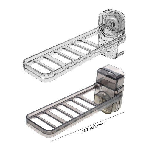 Versatile Clothes Hanger Rack with Suction-Transparent White 2