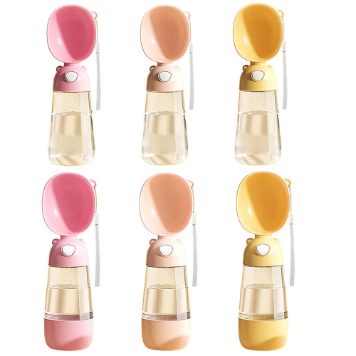 Practical Dogs Drinking Cup Feeder-Milk tea color water bottle 1