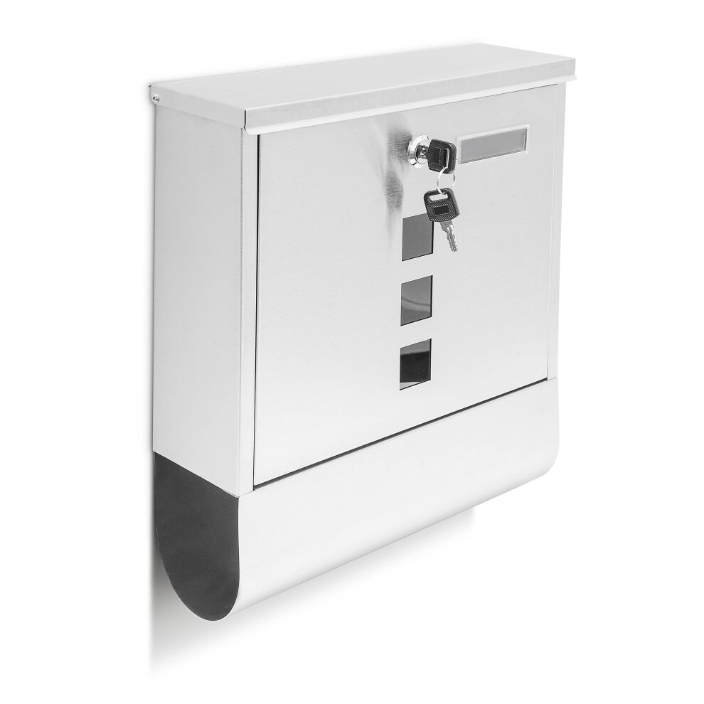 Stainless Steel Wallmounted Mailbox With Newspaper Holder And Lockable Letterbox 9365049893503