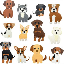 Sew Fun Animals Kit, 1 Set Kids Sewing Kit, 12% Cute PreCut Dog Sewing with Embroidery Thread for Beginners Children
