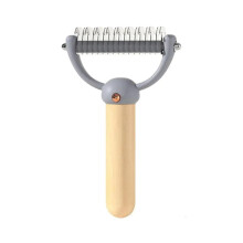 Undercoat Rake Brush Dematting Cat Comb For Grooming Long Haired Cats, DoubleSided Pet Dematting Rake B