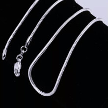 5 pieces 925 Sterling Silver 2MM Vivid Snake Bone Unisex Necklace Chains 16'30'16